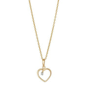 14kt. guldhjerte m/dia. 0.005ct W/SI inkl. forg. k - Urma.dk