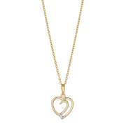 14kt. guldhjerte m/dia. 0.005ct W/SI inkl. forg. K - Urma.dk