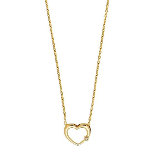 14kt. guldhjerte m/dia. 0.010ct W/SI inkl. forg. - Urma.dk