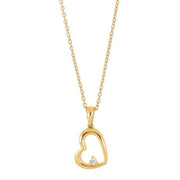 14kt. guldhjerte m/dia. 0.03ct W/SI inkl. forg. K - Urma.dk