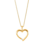 14kt. guldhjerte m/dia. 0.03ct W/SI inkl. forg. K - Urma.dk