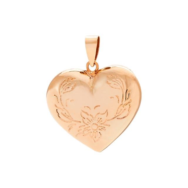 14kt. guldhjerte m/gravering 17x12mm - Urma.dk