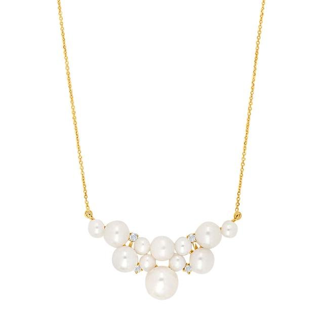 14kt. guldkæde m. 0,08ct TW/SI og fvkp. - Urma.dk