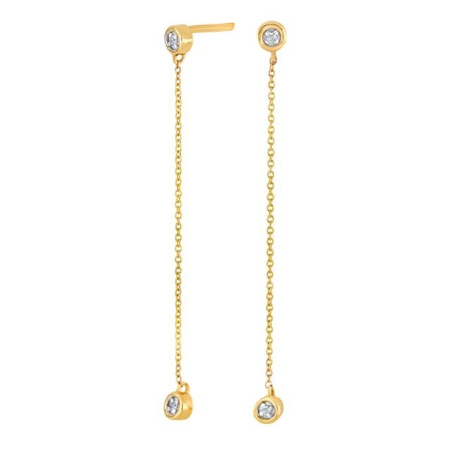 14kt. guldørehænger m/dia. 0.02ct W/SI - Urma.dk