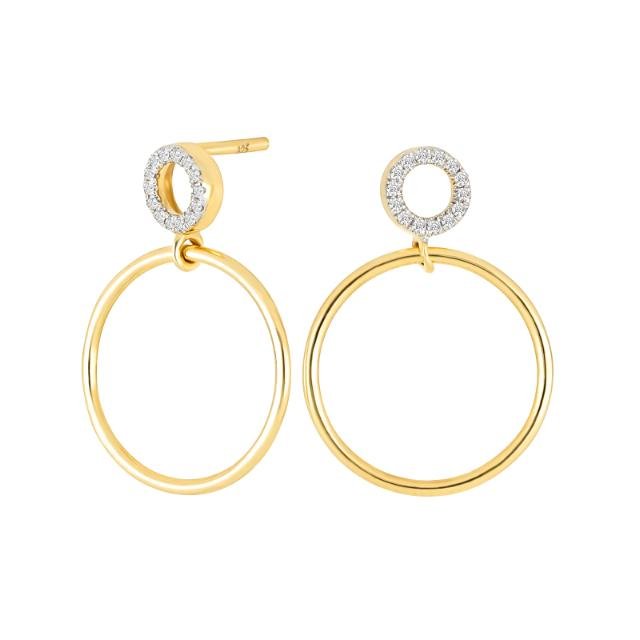 14kt. guldørehænger m/dia. 0.05ct W/SI - Urma.dk