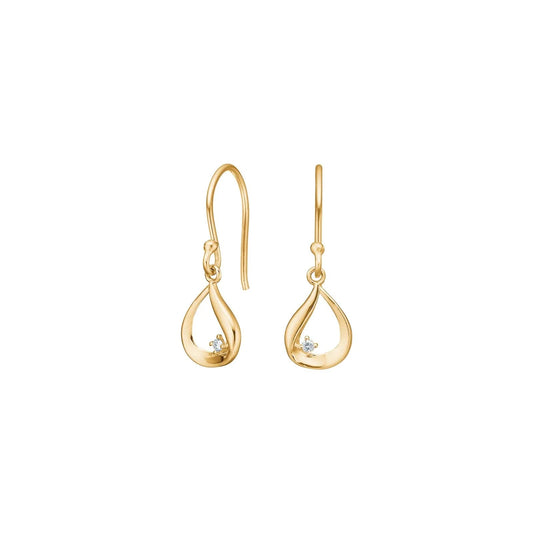 14kt. guldørehængere m. 0,018ct W/SI - Urma.dk