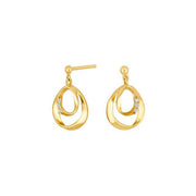 14kt. guldørehængere m. 0,030ct W/SI - Urma.dk