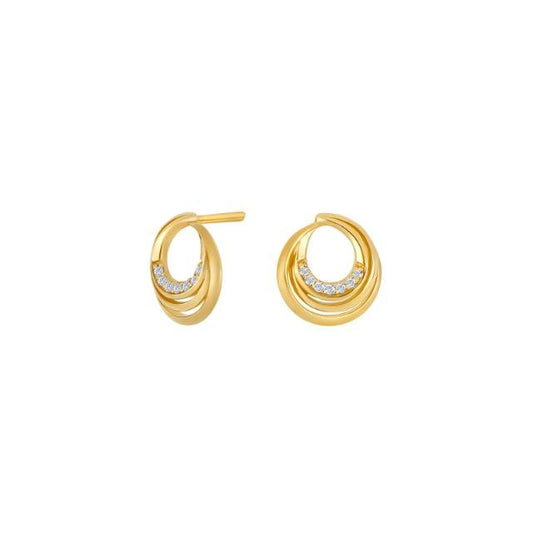 14kt. guldøreringe m. dia 0,04ct. W/SI - Urma.dk