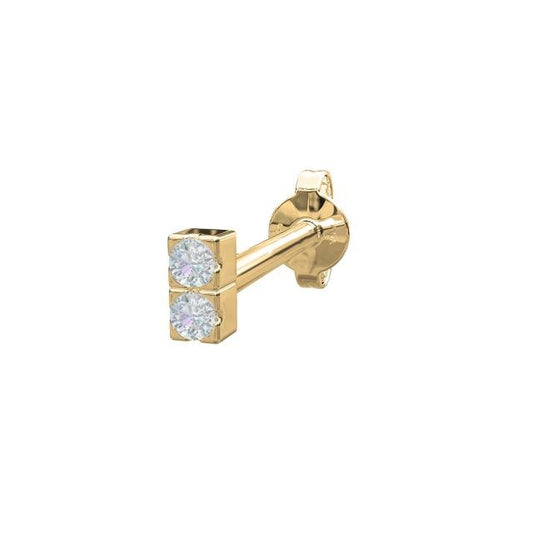 14kt. guldørestik m/2 dia 0,008ct 3mm PIERCE52 1st - Urma.dk