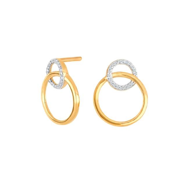 14kt. guldørestikker cirkel m/dia. 0.05ct W/SI - Urma.dk