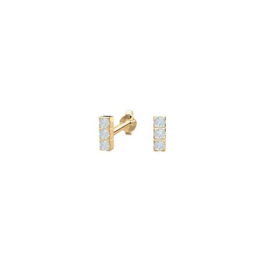 14kt. guldørestikker m/3 dia 0,012ct 4,4mm - Urma.dk