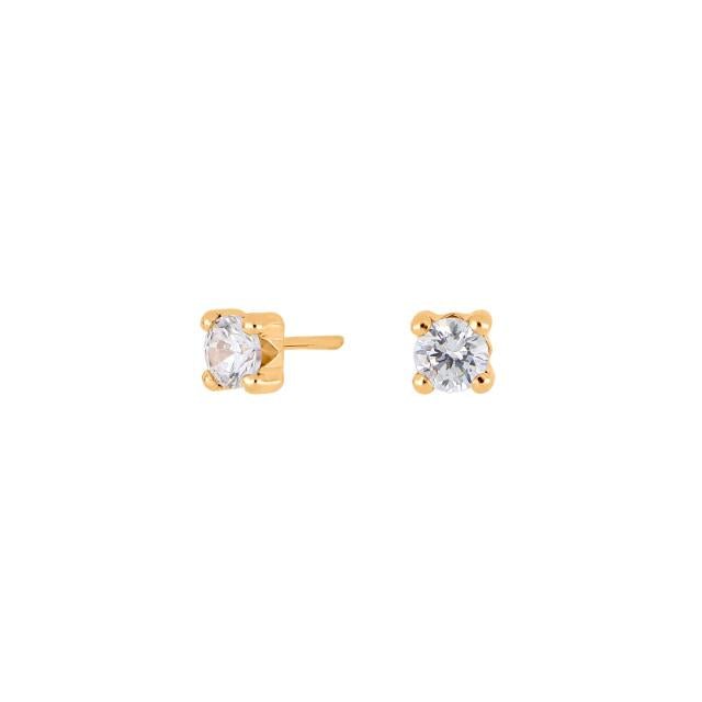 14kt. guldørestikker m/cz 4mm - Urma.dk