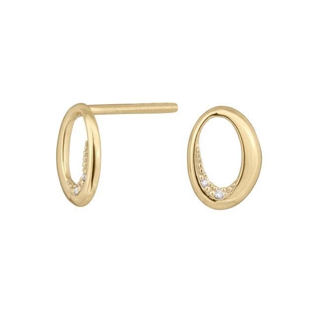 14kt. guldørestikker m/dia. 0.02ct W/SI - Urma.dk