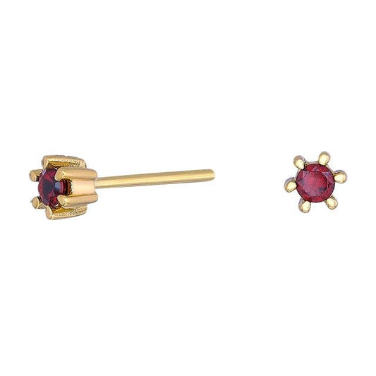 14kt. guldørestikker m/granat 2,2mm - Urma.dk