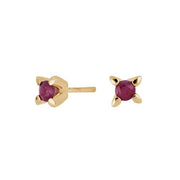14kt. guldørestikker m/rubin 3mm - Urma.dk