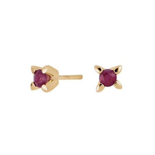 14kt. guldørestikker m/rubin 3mm - Urma.dk