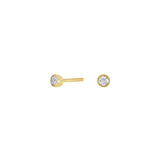 14kt. guldørestikker rørfatning m/dia. 0.20ct W/SI - Urma.dk