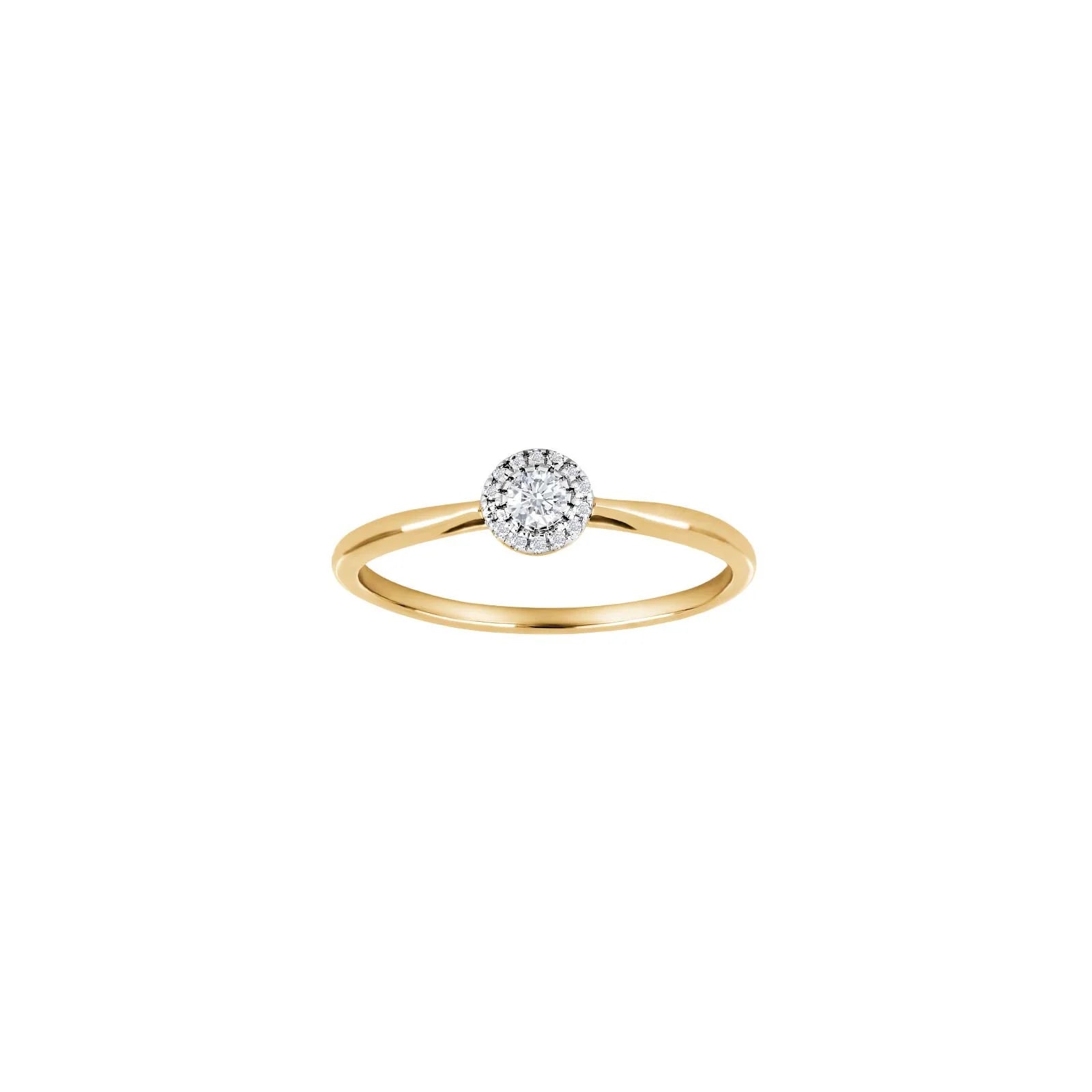 14kt. guldring lille roset m/dia. 0.105ct W/SI - Urma.dk