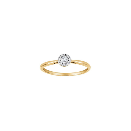 14kt. guldring lille roset m/dia. 0.105ct W/SI - Urma.dk