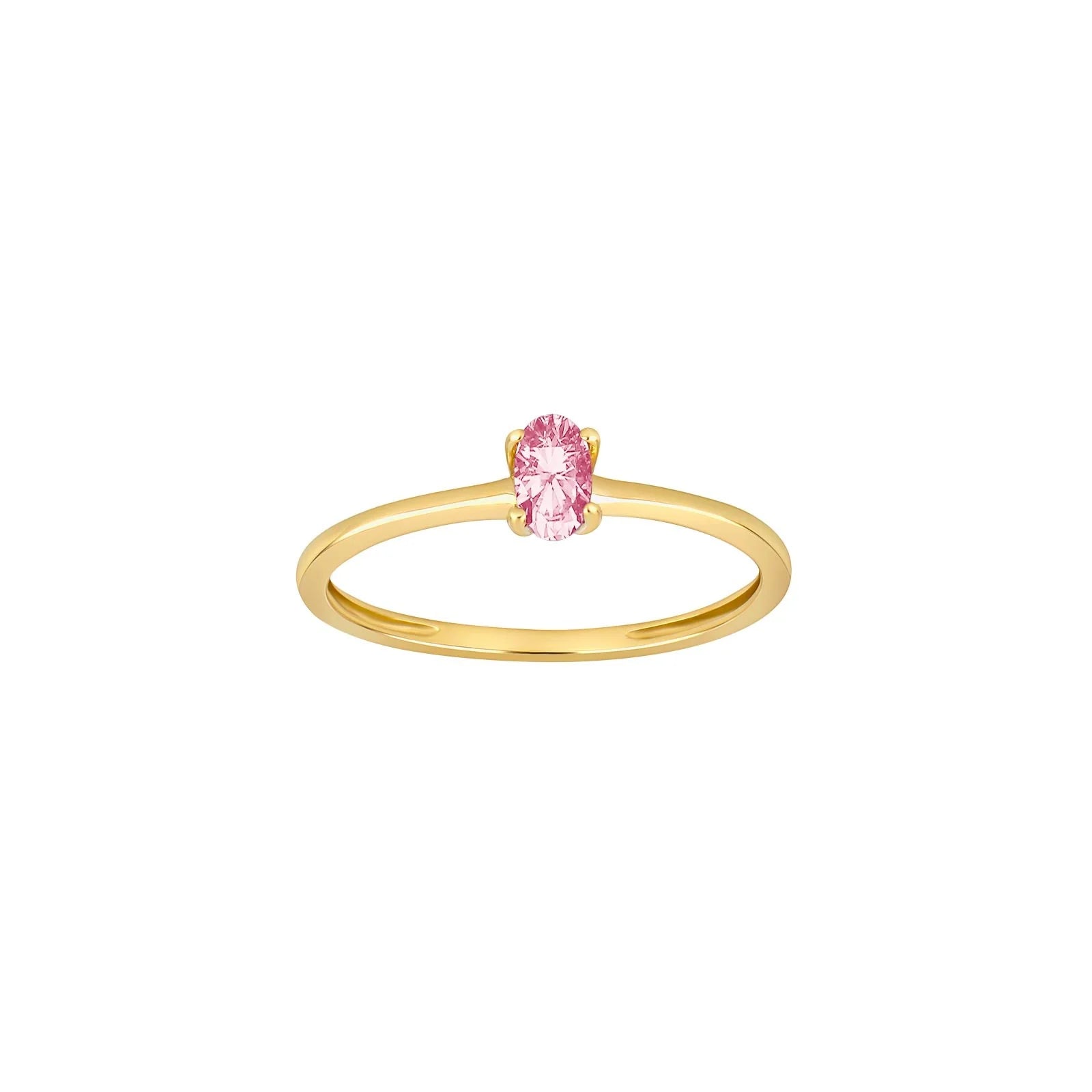 14kt. guldring m/ pink topas - Urma.dk