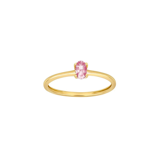 14kt. guldring m/ pink topas - Urma.dk