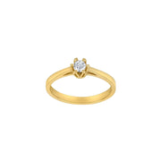 14kt. guldring m/3,5 mm cz i 6 grabber - Urma.dk
