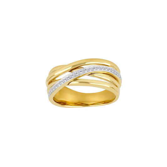 14kt. guldring m/dia 0.13ct W/SI - Urma.dk