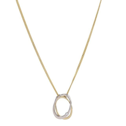 14kt. guldvedhæng bicolor m/dia. 0.050ct. W/SI ink - Urma.dk