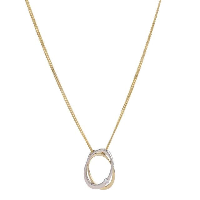 14kt. guldvedhæng bicolor m/dia. 0.050ct. W/SI ink - Urma.dk