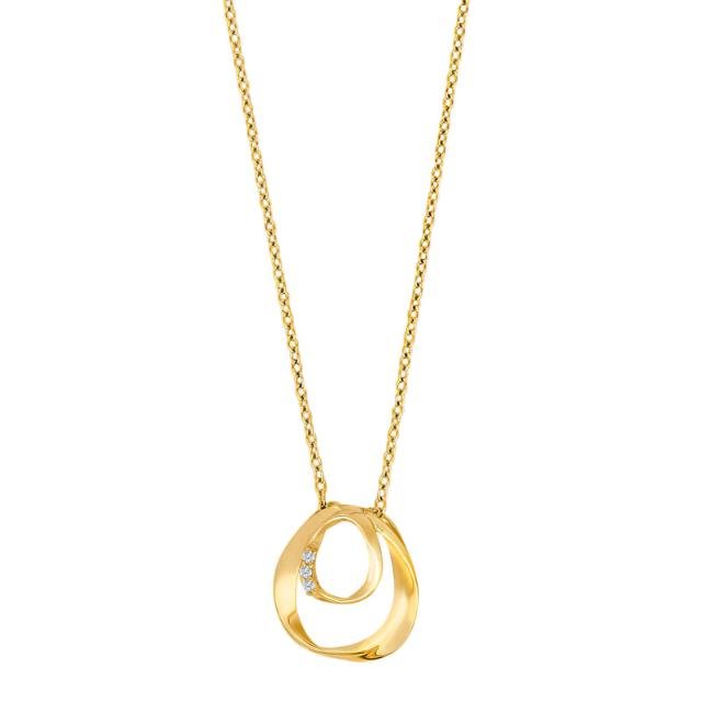 14kt. guldvedhæng m. 0,015ct W/SI inkl. forg. kæde - Urma.dk