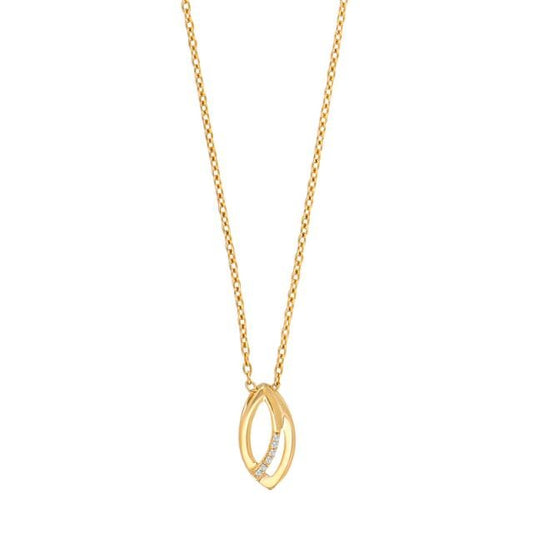 14kt. guldvedhæng m/dia. 0.01ct W/SI inkl. forg. - Urma.dk