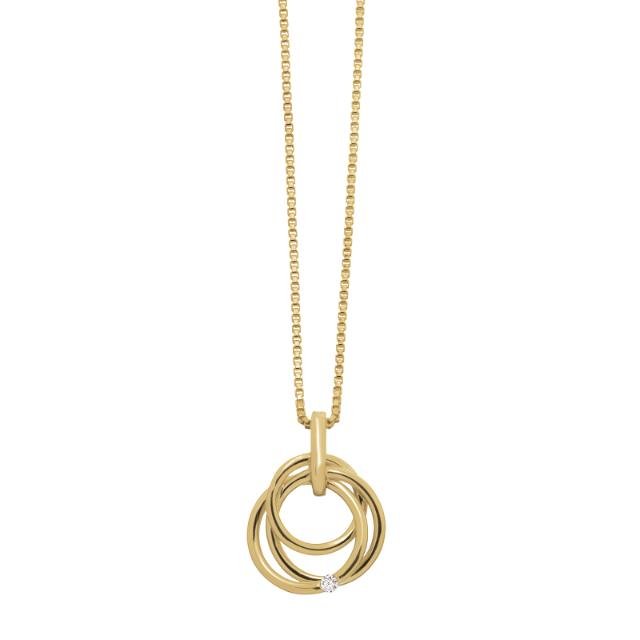 14kt. guldvedhæng m/dia. 0.020ct W/SI inkl. forg.s - Urma.dk