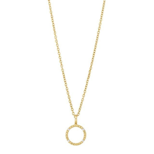 14kt. guldvedhæng m/dia. 0.02ct W/PI og forg. kæde - Urma.dk