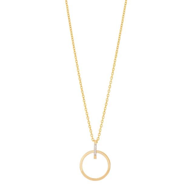 14kt. guldvedhæng m/dia. 0.02ct W/SI og forg. kæde - Urma.dk