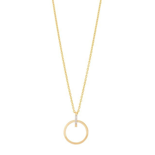 14kt. guldvedhæng m/dia. 0.02ct W/SI og forg. kæde - Urma.dk