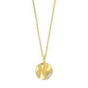 14kt. guldvedhæng m/dia. 0.02ct W/SI og forg. Sølv - Urma.dk