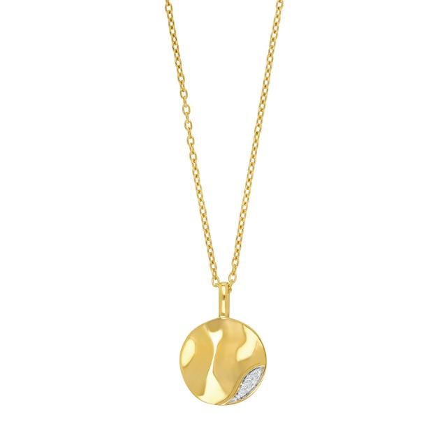 14kt. guldvedhæng m/dia. 0.02ct W/SI og forg. Sølv - Urma.dk