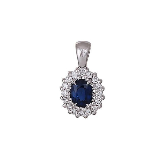 14kt. guldvedhæng m/safir og dia 0.07ct W/SI - Urma.dk