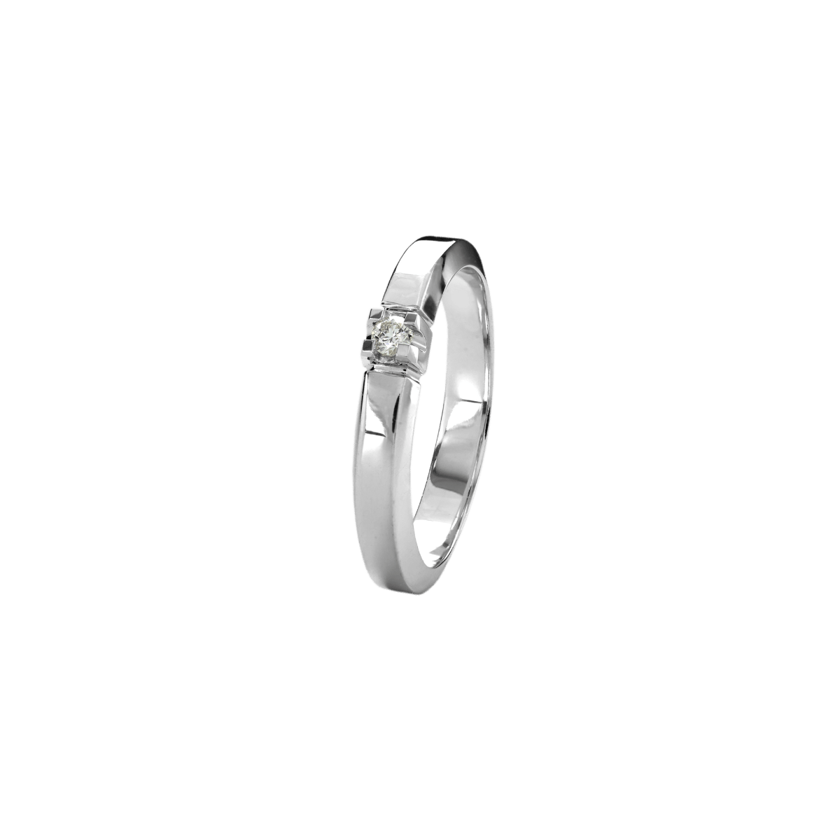 14KT HV.D.RING BRILL.1X0,03CT WPI - Urma.dk