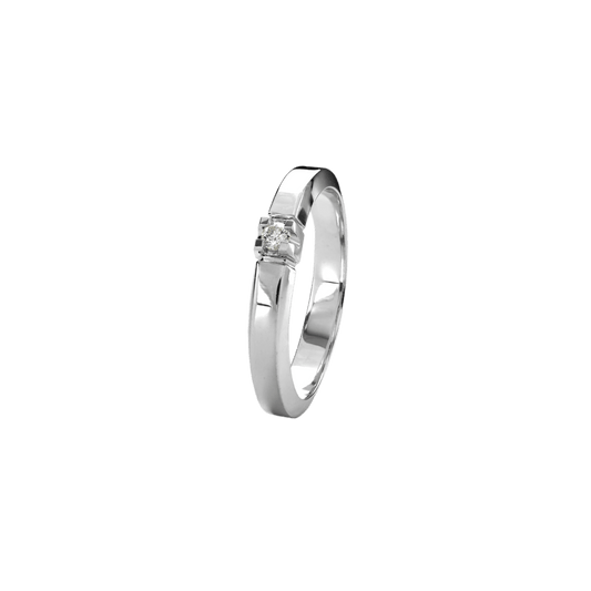 14KT HV.D.RING BRILL.1X0,03CT WPI - Urma.dk
