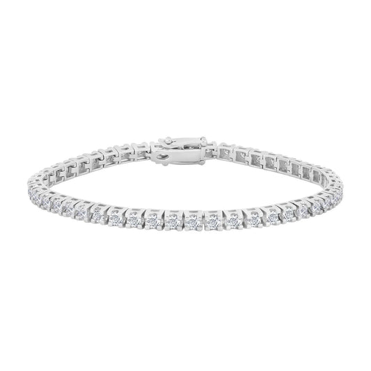14kt. hvidgulds tennisarmbånd dia. 4.0ct W/SI - Urma.dk