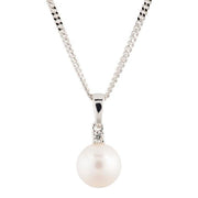 14kt. hvidgulds vedhæng m. fvkp og 0,035 ct TW/SI - Urma.dk