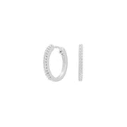 14kt. hvidguldscreoler m/dia. 0.10ct W/SI 16mm - Urma.dk
