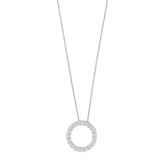 14kt. hvidguldshalskæde m/ cirkel dia.0.495ct W/SI - Urma.dk