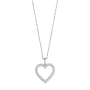 14kt. hvidguldshalskæde m/ hjerte dia.0.95ct W/SI - Urma.dk