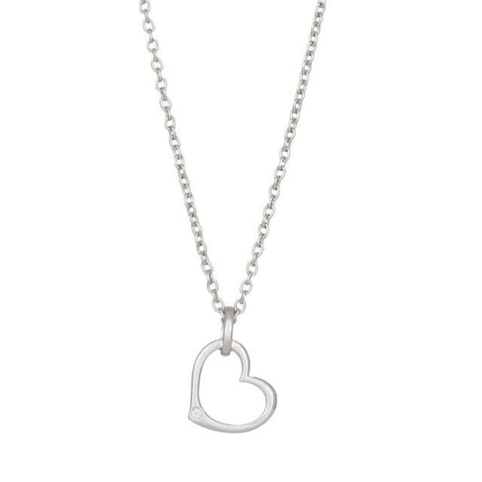 14kt. hvidguldshjerte m/dia. 0.010ct W/P1 inkl. sø - Urma.dk