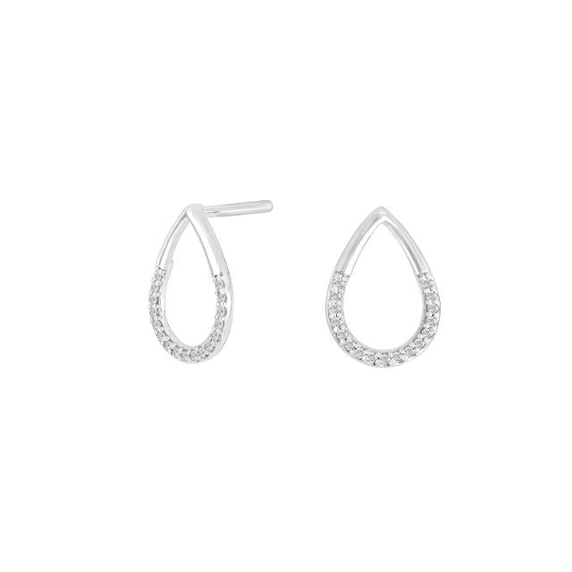 14kt. hvidguldsørestikker m/dia.0.06ctW/SI - Urma.dk