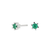 14kt. hvidguldsørestikker m/smaragd 2,5mm - Urma.dk