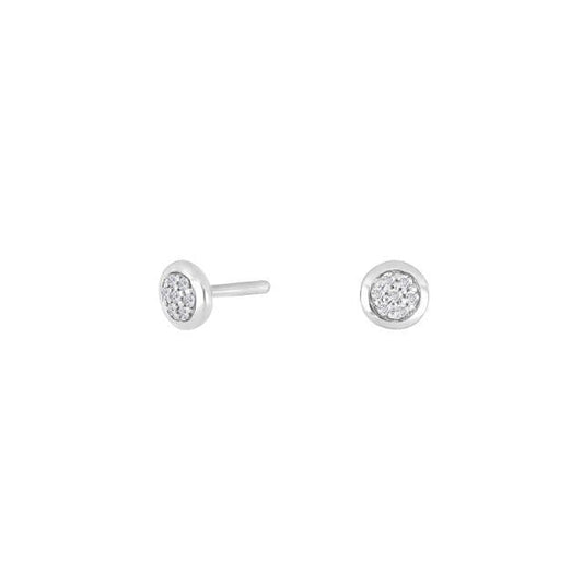14kt. hvidguldsørestikker pave m/dia. 0.045ct W/SI - Urma.dk