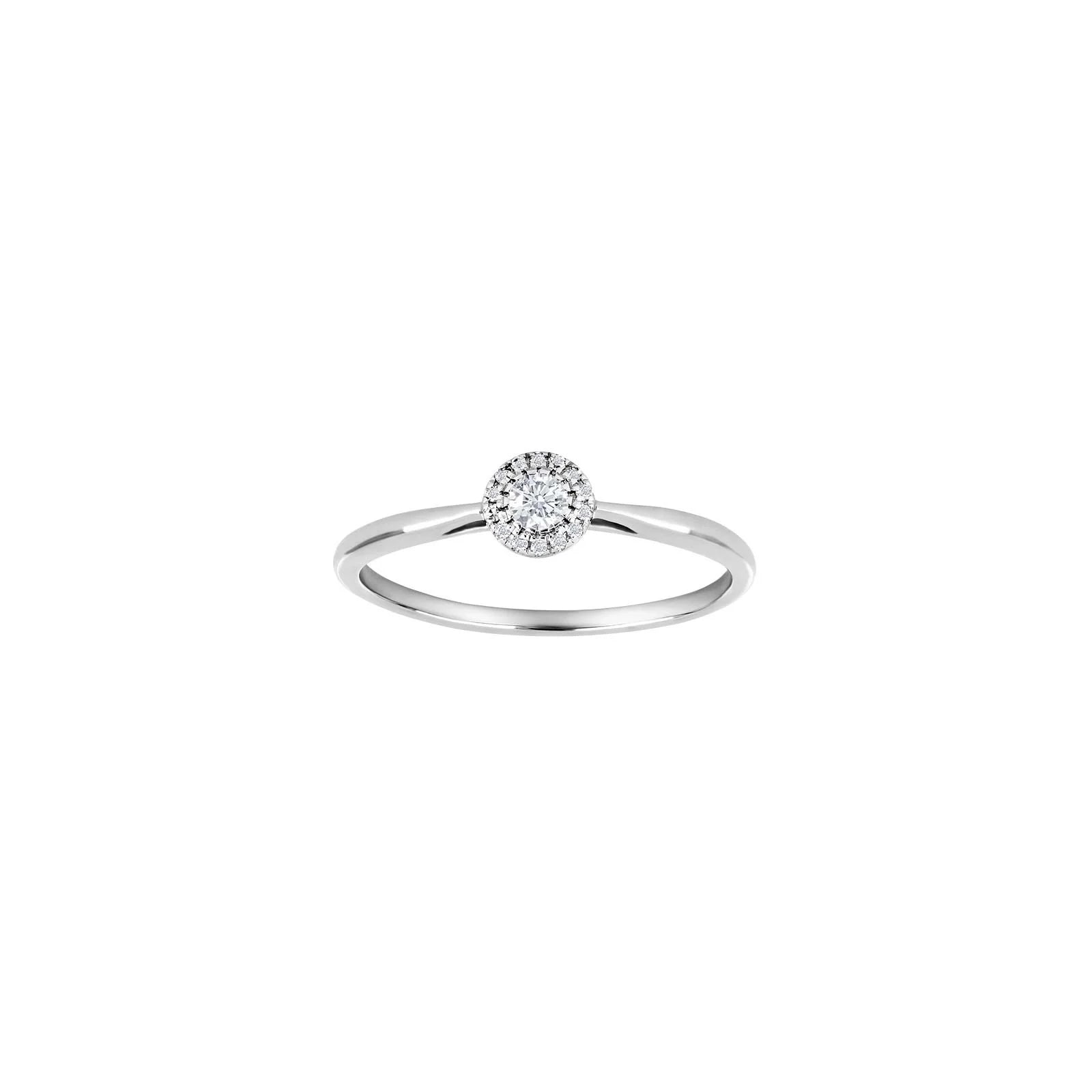 14kt. hvidguldsring lille roset m/dia 0.105ct W/SI - Urma.dk